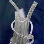 Braid-reinforced PVC hose for high pressure applications